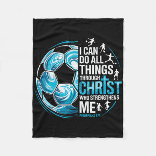 Voetbalspeler Christelijk I Kan Alle Dingen Do Fleece Deken