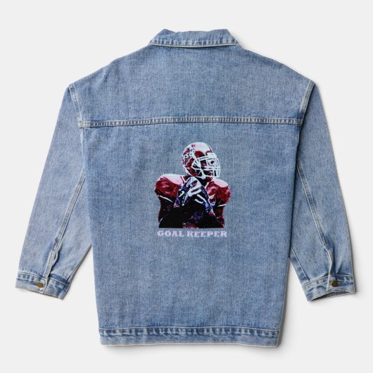 voetbalspeler denim jacket (Achterkant)