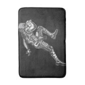 Voetbalspeler die Quarterback zwart zilver rent Badmat (Voorkant Verticaal)