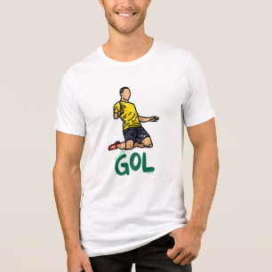 Voetbalspeler doel viering illustratie. Tri-Blend shirt