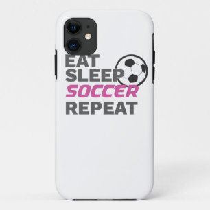 Voetbalspeler Eat Sleep Voetbal Herhalen Voetbal Case-Mate iPhone Case