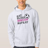 Voetbalspeler Eat Sleep Voetbal Herhalen Voetbal Hoodie (Voorkant)