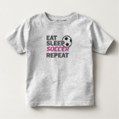 Voetbalspeler Eat Sleep Voetbal Herhalen Voetbal Kinder Shirts (Voorkant)