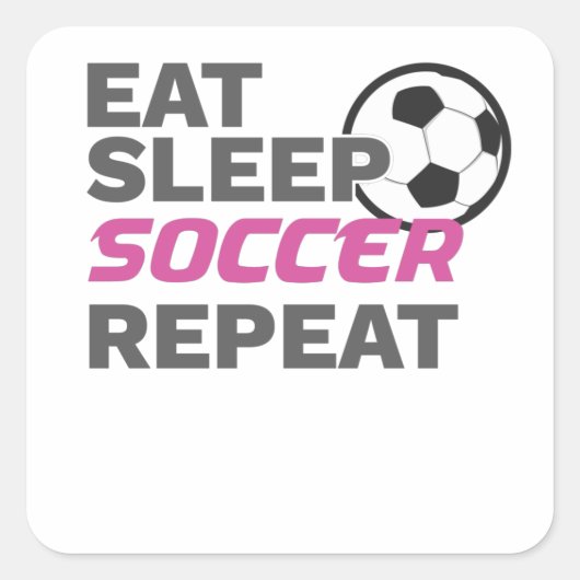 Voetbalspeler Eat Sleep Voetbal Herhalen Voetbal Vierkante Sticker (Voorkant)