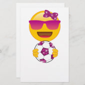 Voetbalspeler Emoji voor meisjes Briefpapier (Voorkant / Achterkant)