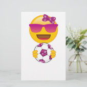 Voetbalspeler Emoji voor meisjes Briefpapier (Staand voorkant)