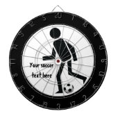 Voetbalspeler en bal op maat dartbord (Voorkant)