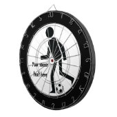 Voetbalspeler en bal op maat dartbord (Voorkant Rechts)