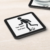 Voetbalspeler en bal op maat onderzetter (Linkerzijde)