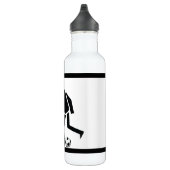 Voetbalspeler en bal op maat waterfles (Rechts)