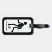 Voetbalspeler en cadeau op maat bagagelabel (Achterkant horizontaal)