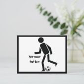 Voetbalspeler en cadeau op maat briefkaart (Staand voorkant)