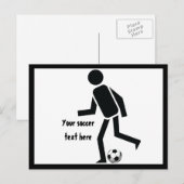 Voetbalspeler en cadeau op maat briefkaart (Voorkant / Achterkant)