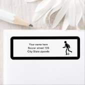 Voetbalspeler en cadeau op maat etiket (Insitu)