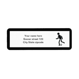 Voetbalspeler en cadeau op maat etiket