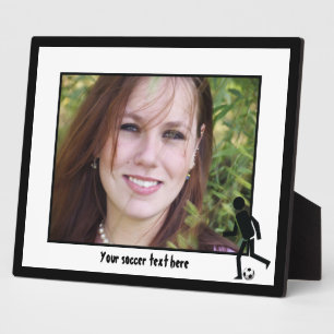 Voetbalspeler en cadeau op maat fotoplaat