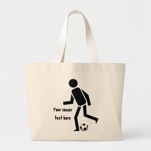 Voetbalspeler en cadeau op maat grote tote bag (Voorkant)