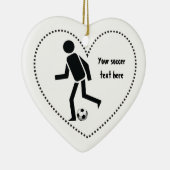 Voetbalspeler en cadeau op maat keramisch ornament (Rechts)