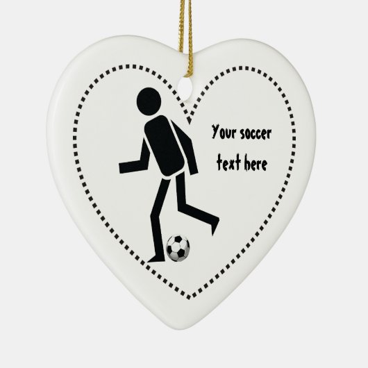 Voetbalspeler en cadeau op maat keramisch ornament (Rechts)