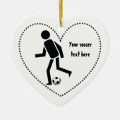 Voetbalspeler en cadeau op maat keramisch ornament (Voorkant)