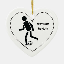 Voetbalspeler en cadeau op maat keramisch ornament