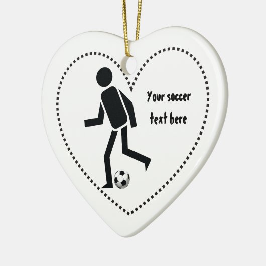 Voetbalspeler en cadeau op maat keramisch ornament (Links)