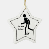 Voetbalspeler en cadeau op maat keramisch ornament (Rechts)