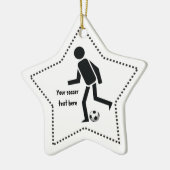 Voetbalspeler en cadeau op maat keramisch ornament (Links)