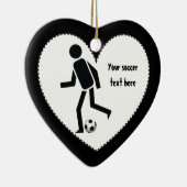 Voetbalspeler en cadeau op maat keramisch ornament (Rechts)