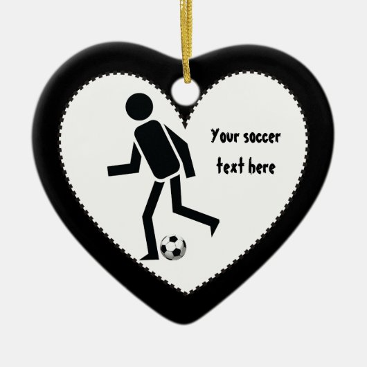 Voetbalspeler en cadeau op maat keramisch ornament (Voorkant)