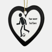 Voetbalspeler en cadeau op maat keramisch ornament (Links)