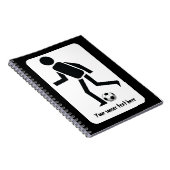 Voetbalspeler en cadeau op maat notitieboek (Rechterzijde)