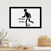 Voetbalspeler en cadeau op maat poster (Keuken)