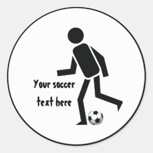 Voetbalspeler en cadeau op maat ronde sticker