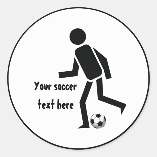 Voetbalspeler en cadeau op maat ronde sticker (Voorkant)