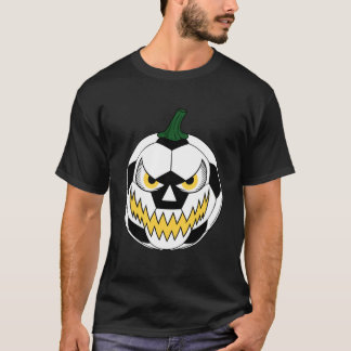 Voetbalspeler Enge Pompoen Vintage Halloween Co T-shirt