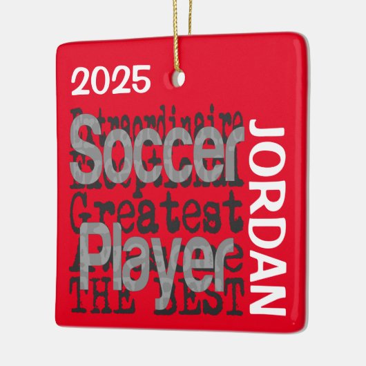 Voetbalspeler Extraordinaire Aangepast Keramisch Ornament (Links)