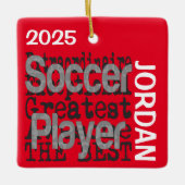 Voetbalspeler Extraordinaire Aangepast Keramisch Ornament (Voorkant)