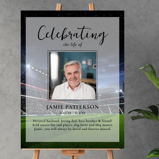 Voetbalspeler Fan Leven Viering Foto Begrafenis Poster