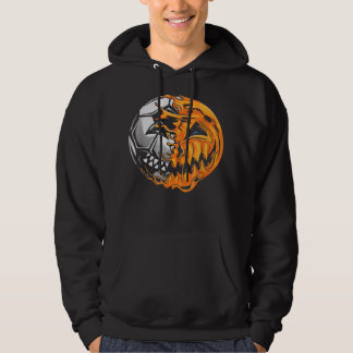 Voetbalspeler Halloween Pumpkin Skeleton Hallows Hoodie