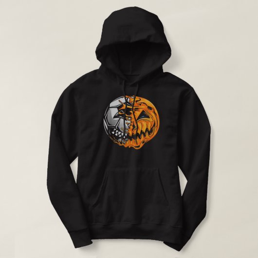 Voetbalspeler Halloween Pumpkin Skeleton Hallows Hoodie (Design voorkant)