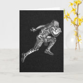 Voetbalspeler Hardlopende Quarterback Zwart Zilver Kaart (Gele Bloem)