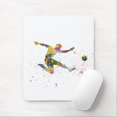 Voetbalspeler in aquarel muismat (Met muis)