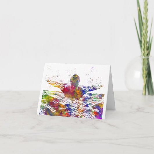 Voetbalspeler in waterverf bedankkaart (Voorkant)