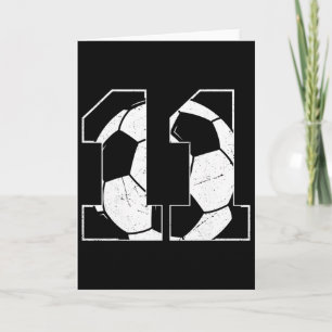 Voetbalspeler jongen 11 jaar verjaardag voetbal 11 kaart