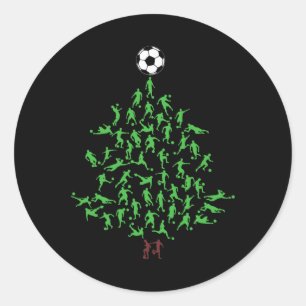 Voetbalspeler Kerstboom Kerstmis, Voetbal Kerstmis Ronde Sticker