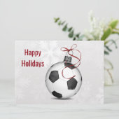 voetbalspeler Kerstkaarten Feestdagenkaart (Staand voorkant)