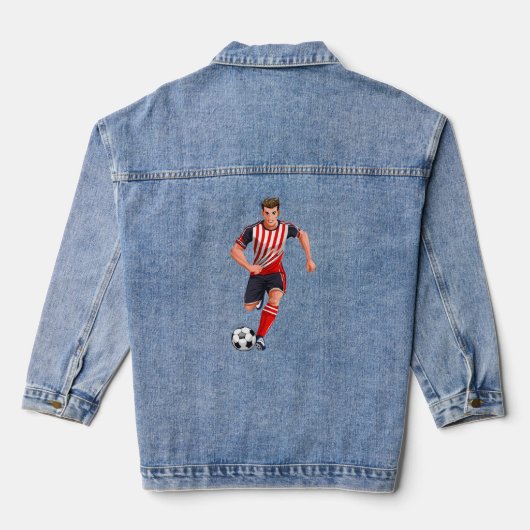 Voetbalspeler man denim jacket (Achterkant)