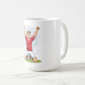 Voetbalspeler man koffiemok (Voorkant rechts)