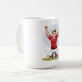 Voetbalspeler man koffiemok (Voorkant links)